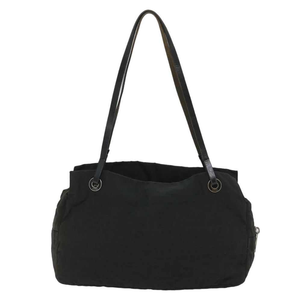FENDI Zucca Canvas Hand Bag Nylon Black Auth 58064 - Picture 2 of 16